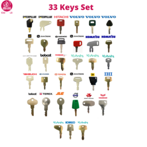 33 Keys Construction Ignition Key Set / Heavy Equipment Key For CAT Kubota Volvo
